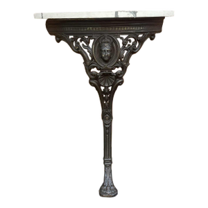 Queen Victoria Era Console Table Cast Iron With Faux Marble