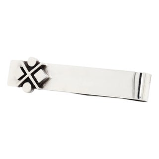 Vintage Mid-Century Modernist Paul Lobel Sterling Silver Tie Clip or Money Clip For Sale