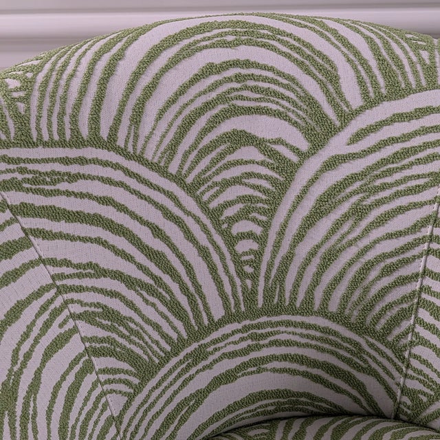 Thibaut Ashby Swivel Chairs, Bay Point in Leaf Performance Fabric - a Pair For Sale - Image 9 of 9