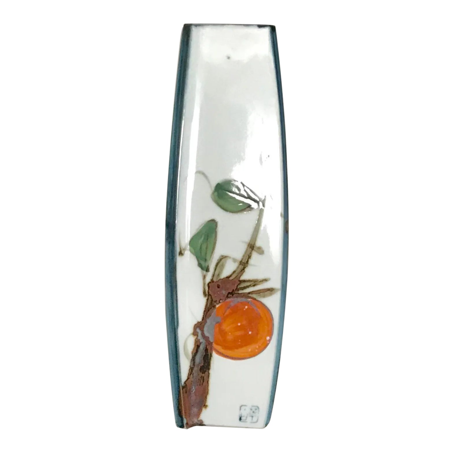 1970s Vintage Mid Century Modern Hand Painted Japanese Vase | Chairish