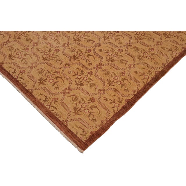 Boho Chic Ziegler Tan Brown Hand-Knotted Wool Rug - 8'11'' X 11'11'' For Sale In New York - Image 6 of 8