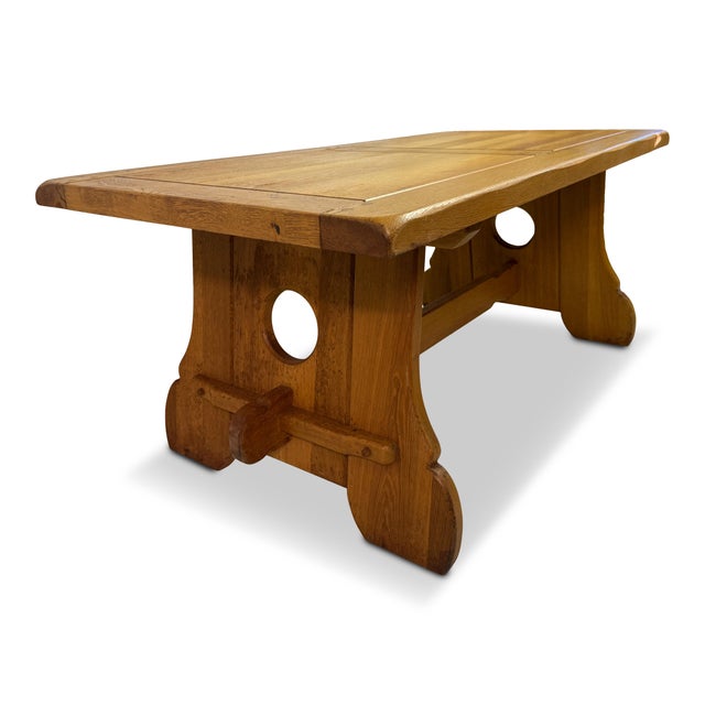 Brutalist Rustic Alpine Oak Dining Table, 1970s For Sale - Image 16 of 16