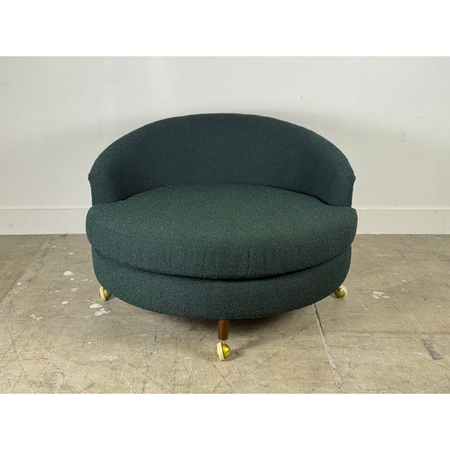 Dark Green 1960s Adrian Pearsall Tub Chair + Ottoman - Oversized Mid Century Modern Havana Lounge For Sale - Image 8 of 11