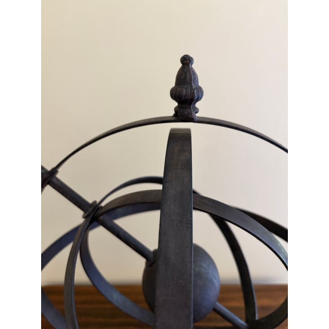 Late 20th Century Vintage French Country Iron Garden Armillary Sundial- Outdoor Estate Decor For Sale - Image 5 of 10