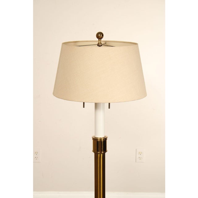 Vintage Brass Floor Lamp With Shade For Sale - Image 4 of 18