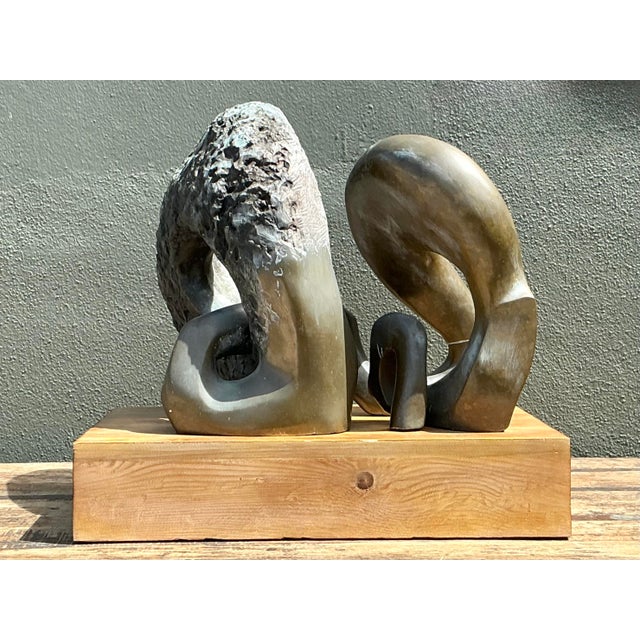 Vintage Monumental Bronze Abstract Sculpture For Sale - Image 4 of 12
