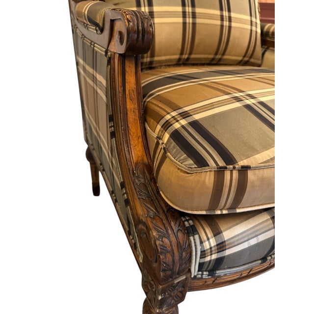 EJ Victor for Rob and Stuckey French Louis XVI Upholstered Arm Chair For Sale - Image 9 of 11