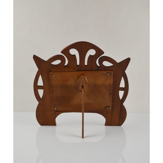 Wood Art Nouveau Folk Art Hand-Carved Wooden Picture Frame, 1890s For Sale - Image 7 of 14