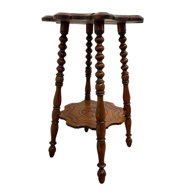 Wood 1950s Oak Western Star Side Table For Sale - Image 7 of 11