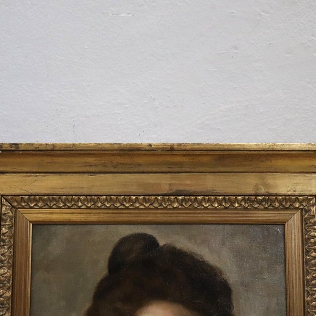 Nazzareno Sidoli, Female Portrait, Oil Painting on Canvas, Early 20th Century, Framed For Sale - Image 6 of 16