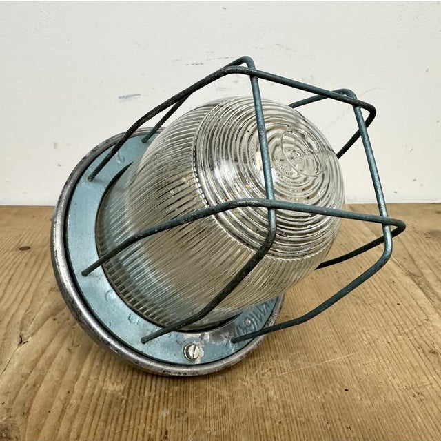 Blue Industrial Bunker Light from Polam Gdansk, 1970s, 1960s For Sale - Image 10 of 15