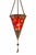 A spectacular vintage Moroccan-style hanging lantern featuring richly colored iridescent glass and ornate metalwork. This...