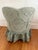 Green Petite Ladies Chair in Jacquard Damask Upholstery With Ruffled Skirt For Sale - Image 8 of 11