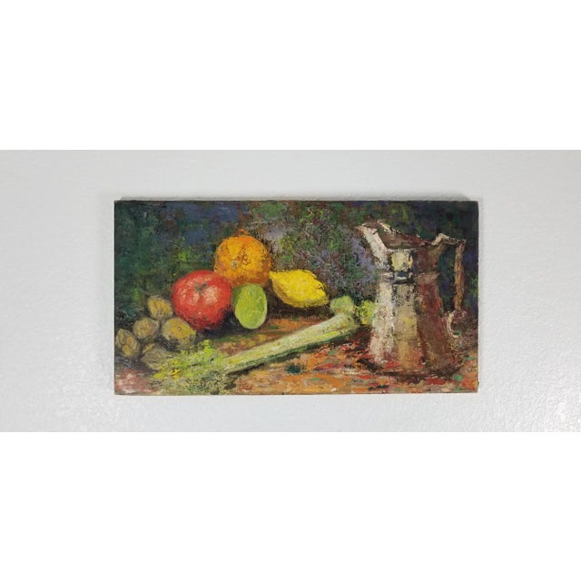 Mid-Century Modern Vintage Tania Priest Still Life With Fruit Oil on Canvas Painting For Sale - Image 3 of 11