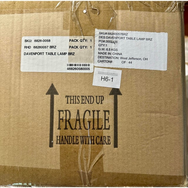 Restoration Hardware Davenport Table Lamp in Bronze For Sale - Image 9 of 10