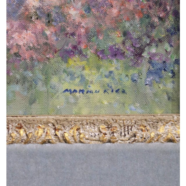 Mid-Century Impressionist Garden Landscape Oil Painting Signed Marion Rice For Sale - Image 4 of 12