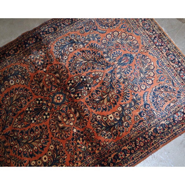 Persian 1920s, Handmade Antique Persian Sarouk Rug 3.2' X 5.3' For Sale - Image 3 of 7