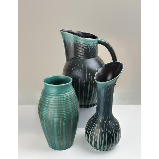 Vintage Turquoise and Black Vase by Colin Melbourne for Beswick, 1950s For Sale - Image 6 of 8