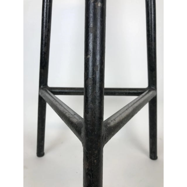 Black Set of Black Metal Three-Legged Bar Stools, 1960s, Italy For Sale - Image 8 of 9
