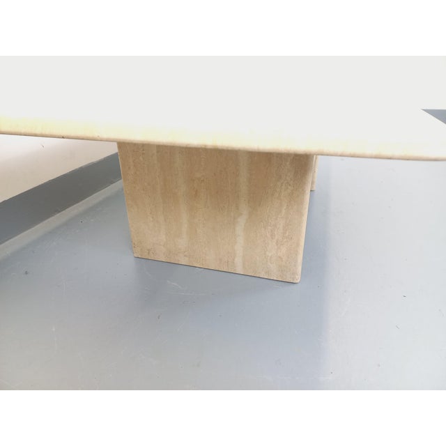 Vintage Rectangular Travertine Coffee Table with Magazine Rack, 1980s For Sale - Image 4 of 18