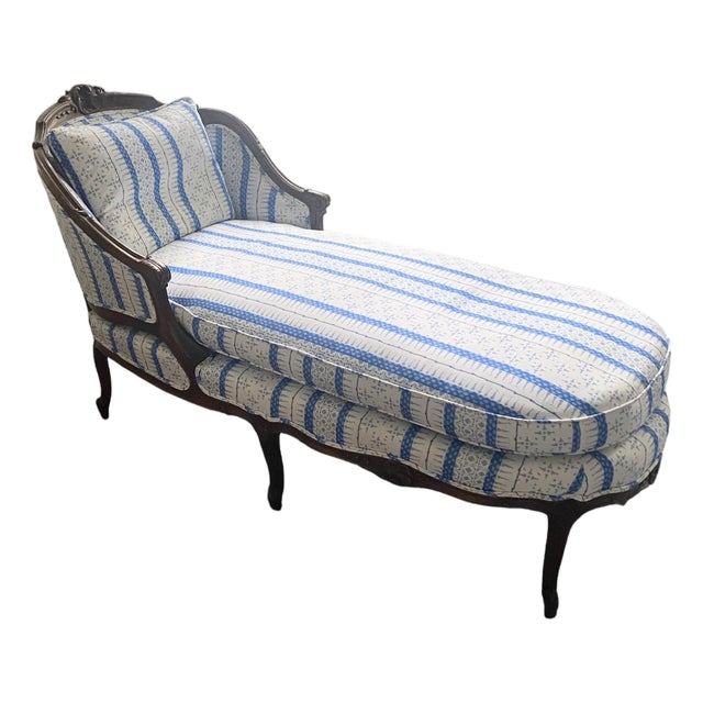 Late 19th Century Blue and White Chaise of Dana Gibson For Sale