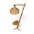 Mid-century wooden floor lamp in oak with a wicker lampshade. Made in the 1950s in the former Czechoslovakia, it was...