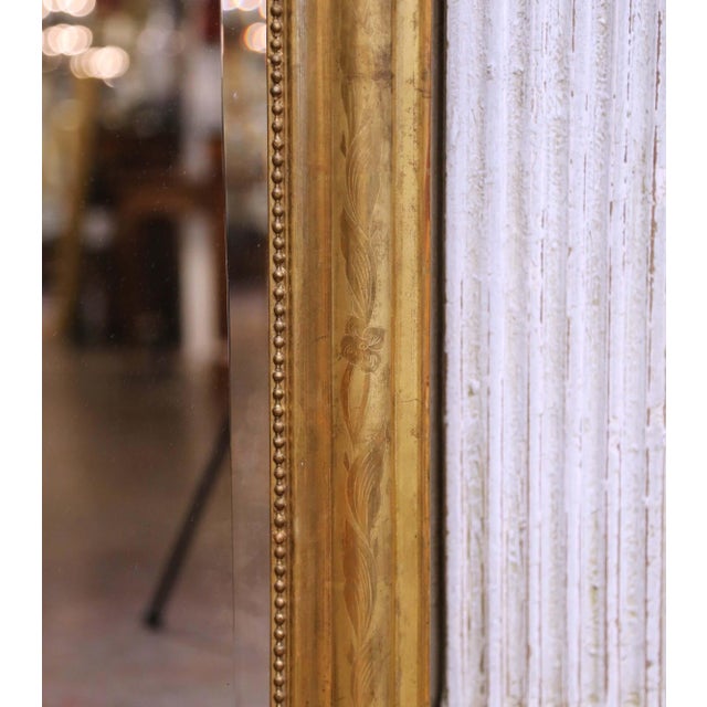 19th Century French Louis Philippe Giltwood Mantel Mirror With Carved Crest For Sale In Dallas - Image 6 of 8