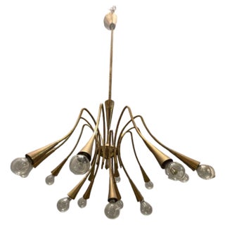 Brass Chandelier from Stilnovo, 1950s For Sale