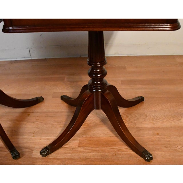 Wood 1930s Pair of English Regency Mahogany Side Tables / End Tables For Sale - Image 7 of 15