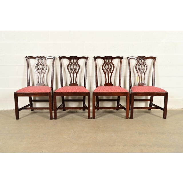 Stickley Georgian Carved Mahogany Dining Chairs, Set of Four For Sale - Image 13 of 13