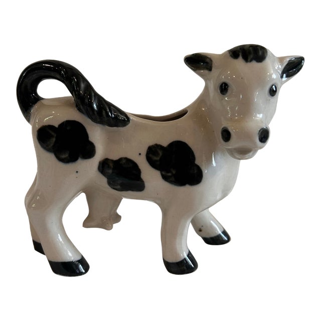 Mid Century Japanese Ceramic Cow Vase For Sale