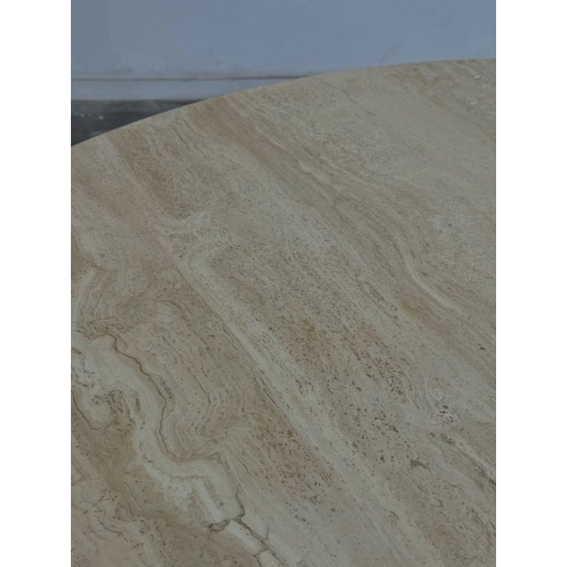 Vintage Travertine Pedestal Dining Table For Sale - Image 10 of 10