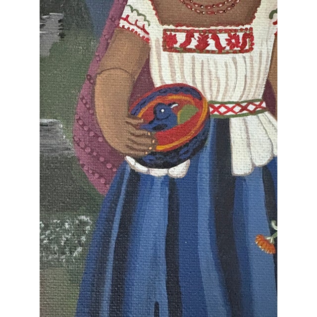 1970s Oil Painting - Latin American Portrait For Sale - Image 4 of 13