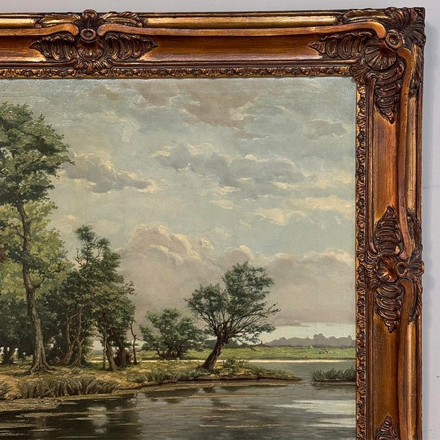 Wood Framed Oil Painting on Canvas by George Roelandt For Sale - Image 7 of 15