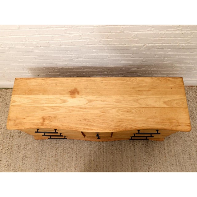 Wood Vintage Sculptural Oak Wood Nine-Drawer Dresser For Sale - Image 7 of 12