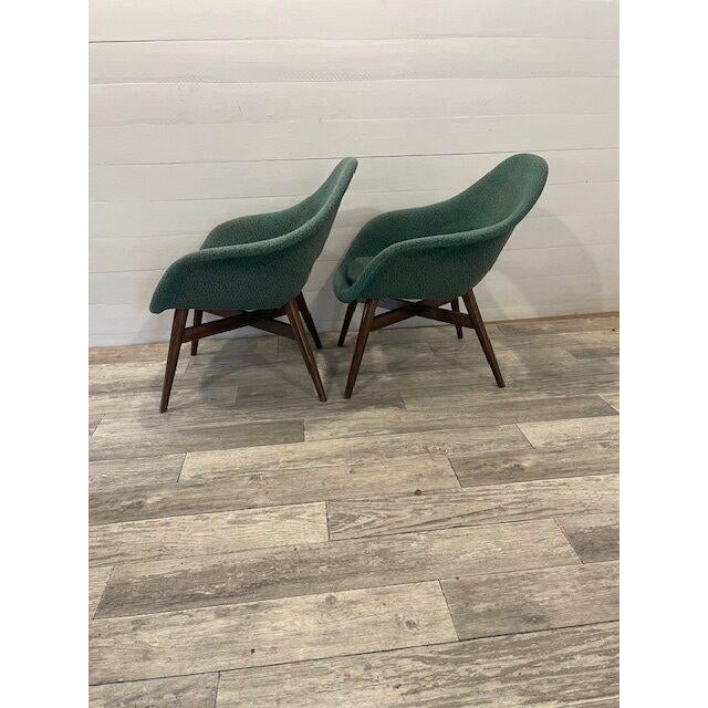 1960s Vintage Chairs in Upholstery by Navratil, 1960, Set of 2 For Sale - Image 5 of 7