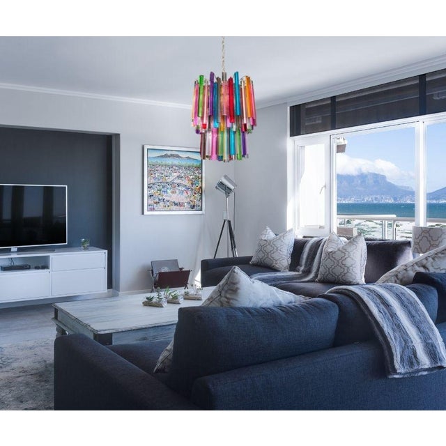 1970s Italian Multicolored Prism Arlecchino Chandelier, Murano, 1970s For Sale - Image 5 of 18