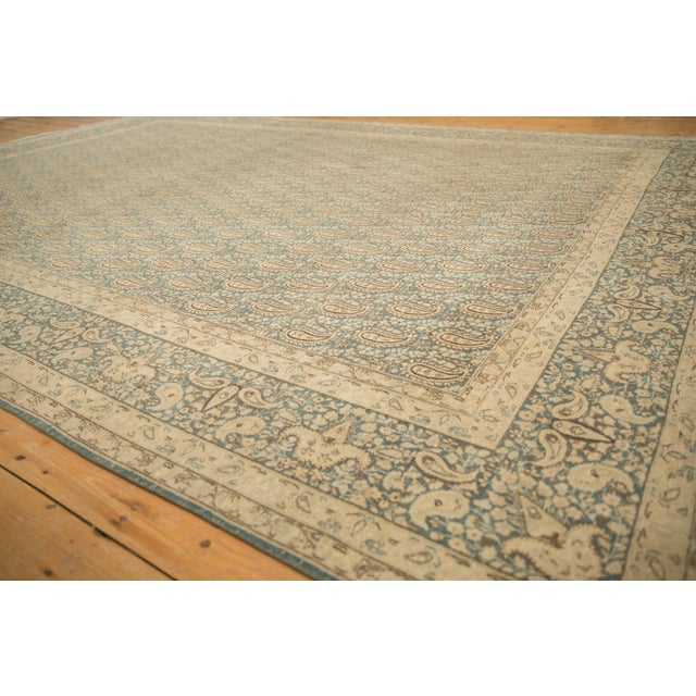 Blue Vintage Distressed Meshed Carpet - 9'4" x 13'5" For Sale - Image 8 of 10