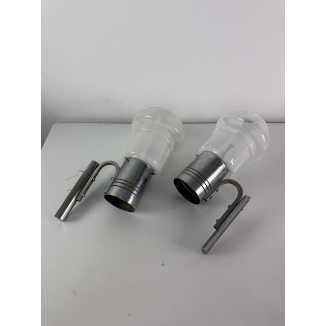 Mid-Century Modern Murano Glass and Metal Wall Lamps, 1960s, Set of 2 For Sale - Image 13 of 17