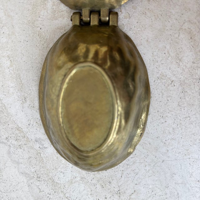 Mid-Century Modern Walnut Shaped Nut Cracker in Brass, 1970s For Sale - Image 3 of 11