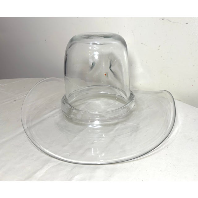 Figurative 1960s Large Lifesize Blenko Hand Blown Art Studio Glass Cowboy Hat Sculpture Vase For Sale - Image 3 of 12