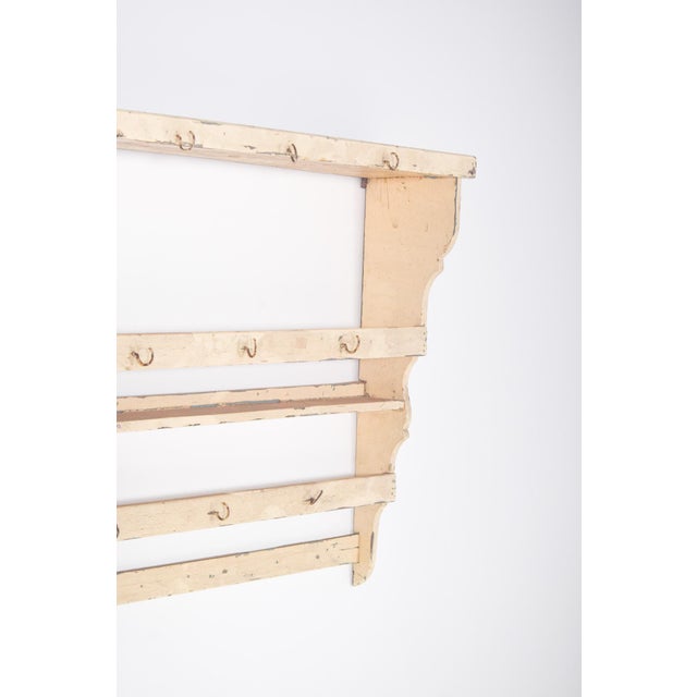 Portuguese White-Painted Plate Rack with Hooks, 1950 For Sale - Image 4 of 8
