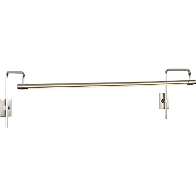 Silver Thomas O'Brien for Visual Comfort Signature Kidd 30" Frame Mount Picture Light in Polished Nickel For Sale - Image 8 of 13