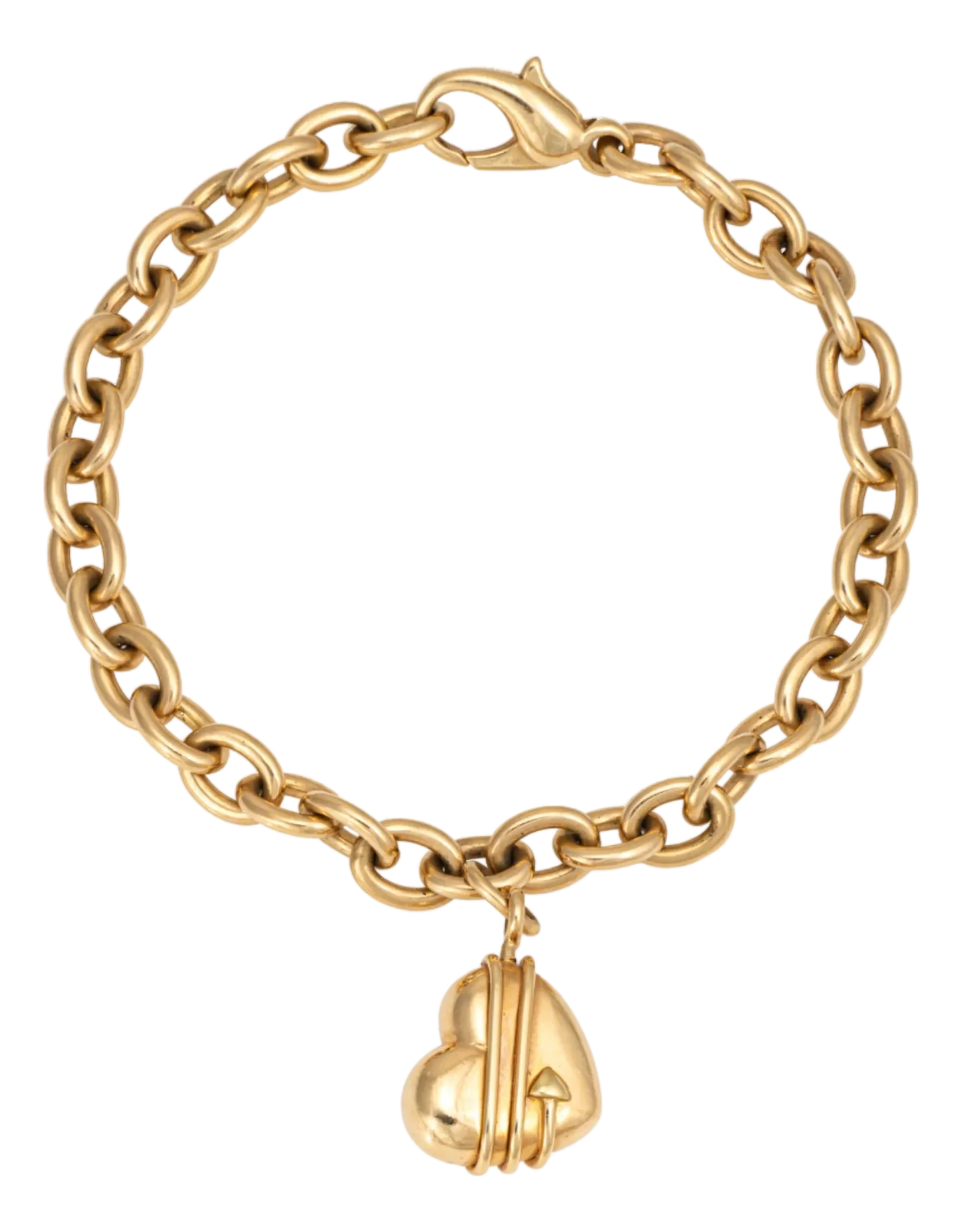 C1994 Tiffany & Co Cupid Arrow Heart Charm Bracelet 18k Yellow