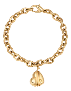 C1994 Tiffany & Co Cupid Arrow Heart Charm Bracelet 18k Yellow Gold Vintage