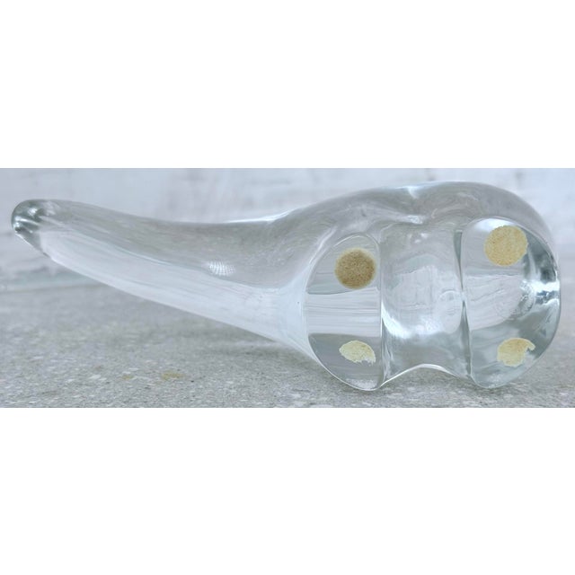 Vintage 1960’s French Baccarat Crystal Polar Bear Retired Paperweight Figurine, in the Style of François Pompon For Sale In San Antonio - Image 6 of 12