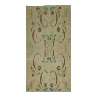 Vintage Zabihi Collection Turkish Art Deco Rug - 3'11" x 7'3" For Sale