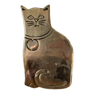 1960s Rubel Brass Cat Table Trivet