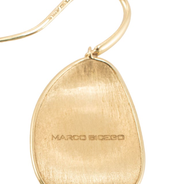 Marco Blcego Lunaria 18k Yellow Gold Petal Brushed Drop Dangle Earrings, A Pair For Sale In Houston - Image 6 of 8