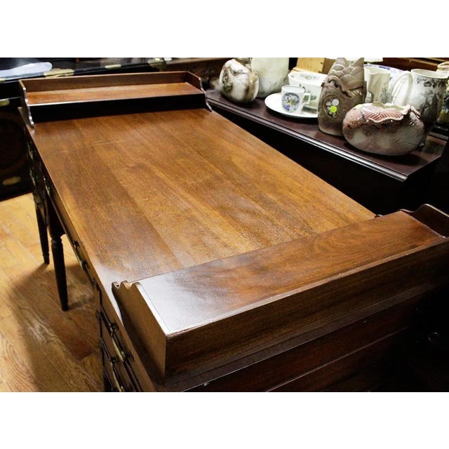 1960s Mahogany 7 Drawer Writing Desk by Kittinger USA For Sale - Image 4 of 5